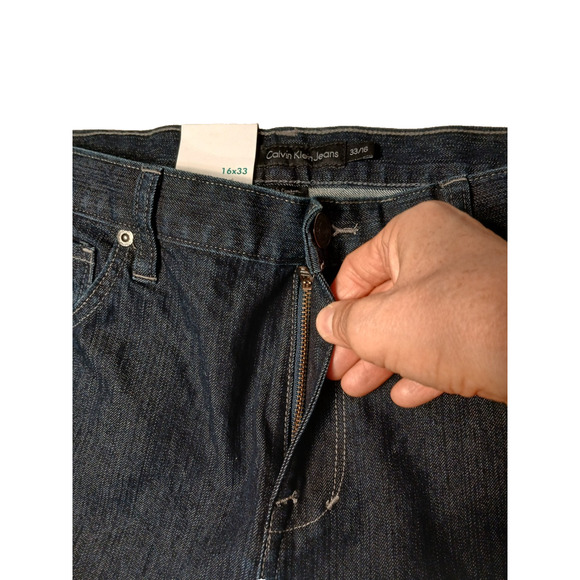 NEW Calvin Klein Jeans Women's Sz 33 16 XL Dark Blue Denim Skinny Embroidered - Picture 9 of 16